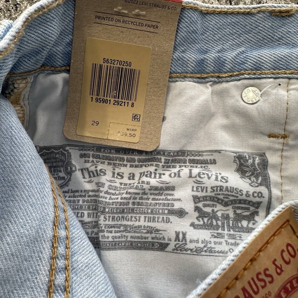 Levis 501 Jean Shorts Womens 29 High Rise Distressed Denim Frayed Light Wash - Picture 4 of 6